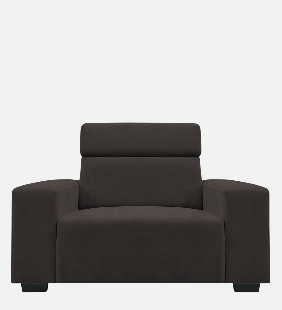 Hiro Fabric 1 Seater Sofa In Coal Brown Colour - Febonic Living