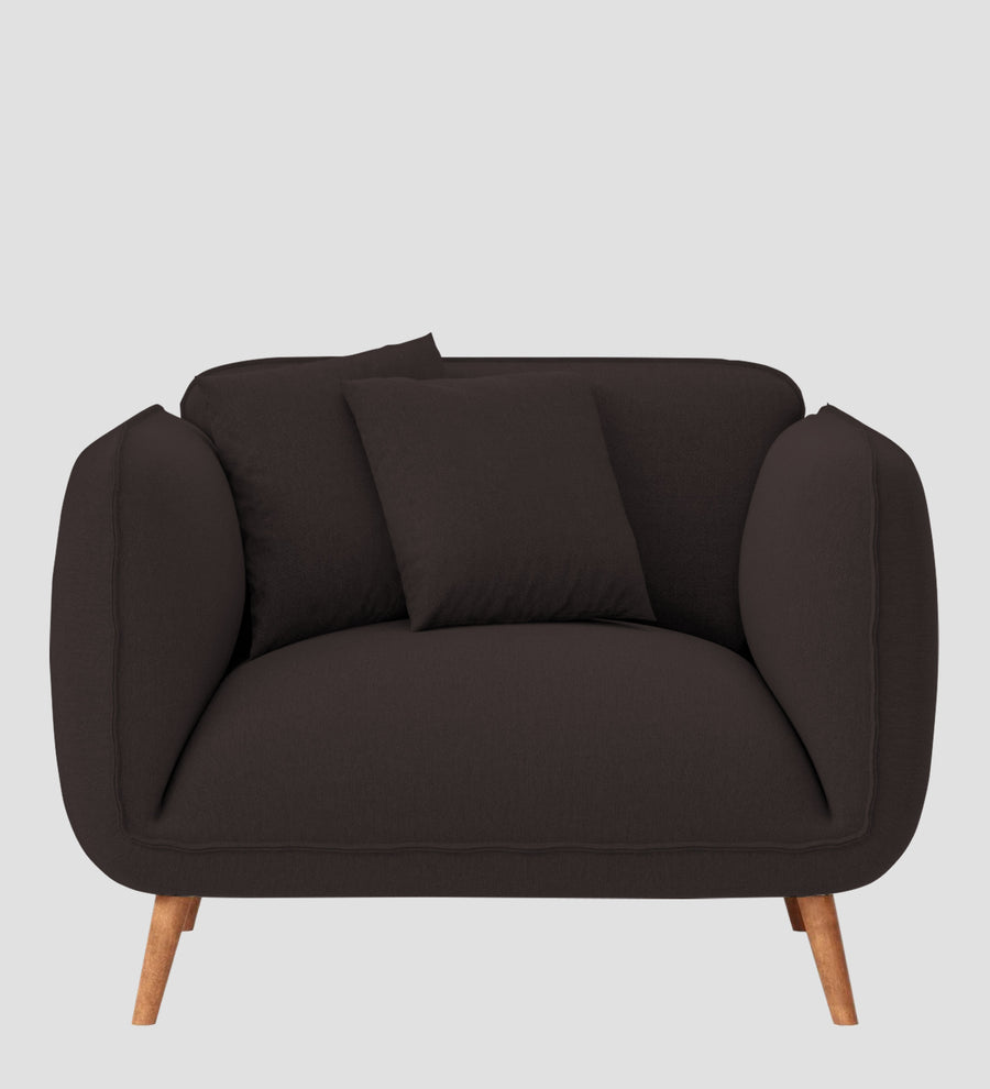 Zia Fabric 1 Seater Sofa In Pebble Brown Colour - Febonic Living