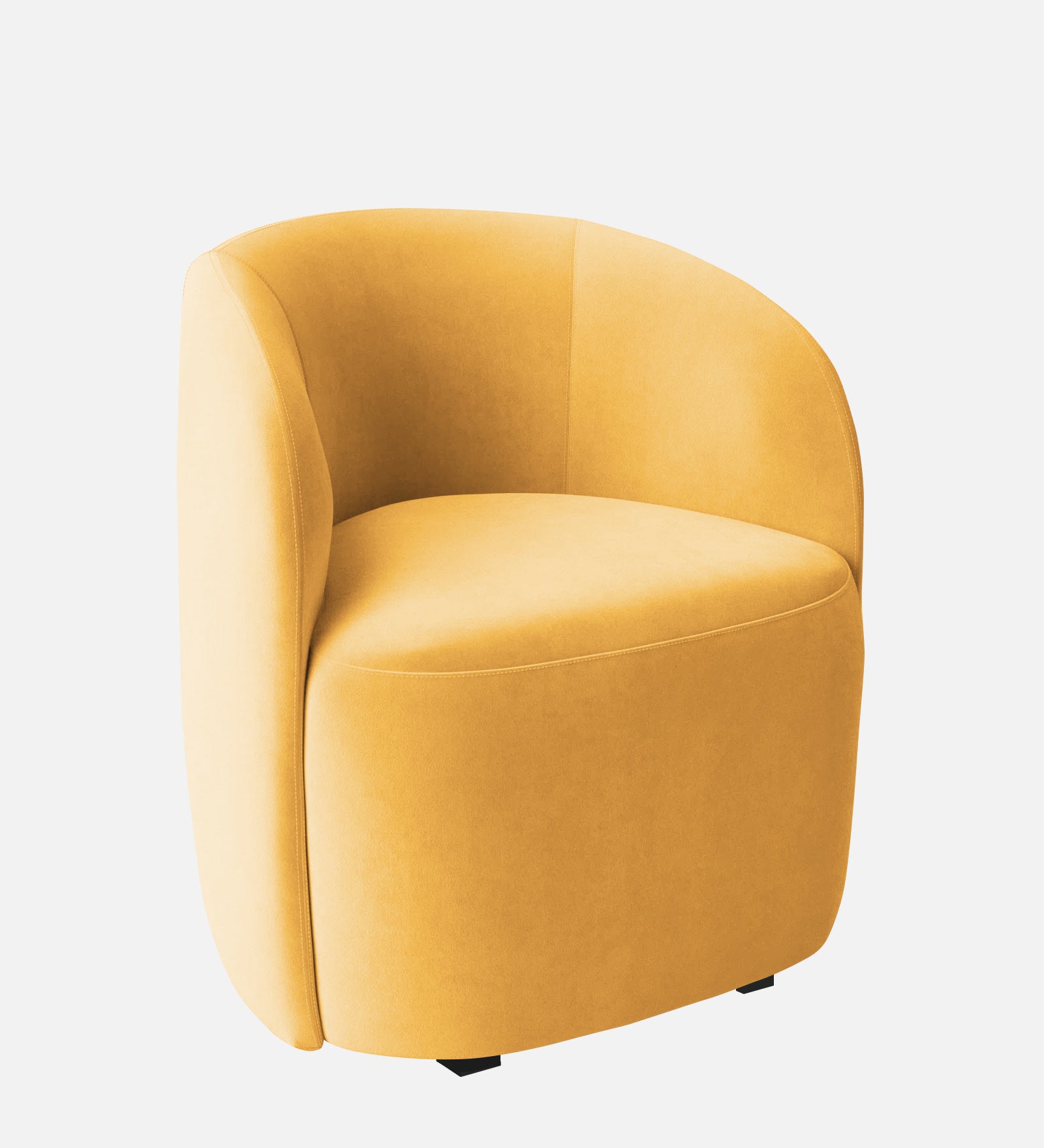 Lucky Velvet Wing Chair in Turmeric Yellow Colour