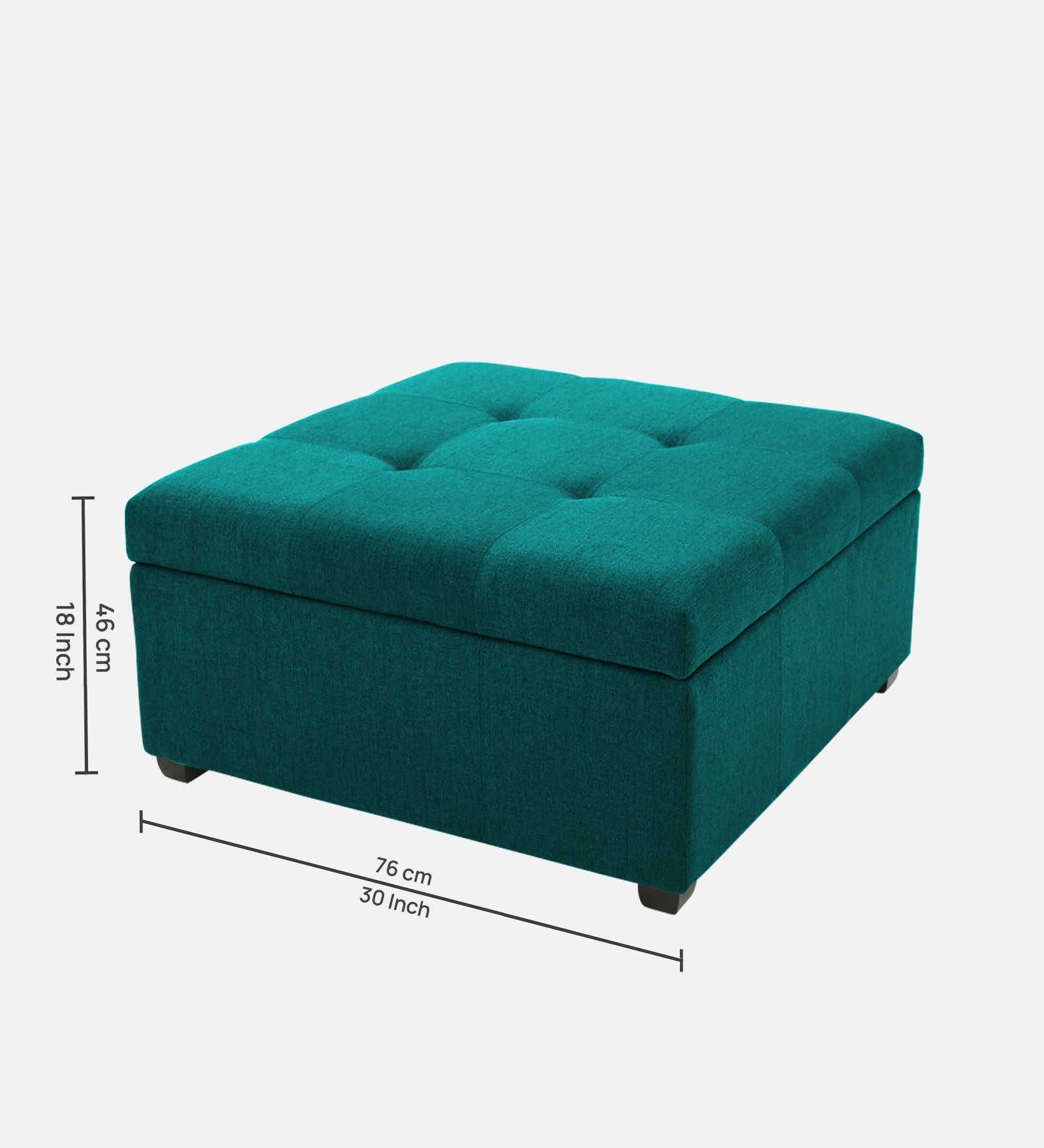 Balkan Fabric Ottoman In Sea Green Colour