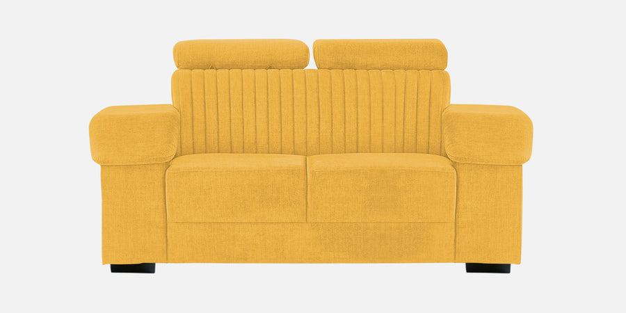 Draco Fabric 2 Seater Sofa In Bold Yellow Colour - Febonic Living