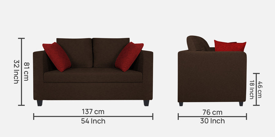 Nuska Fabric 2 Seater Sofa In Cidar Brown Colour - Febonic Living