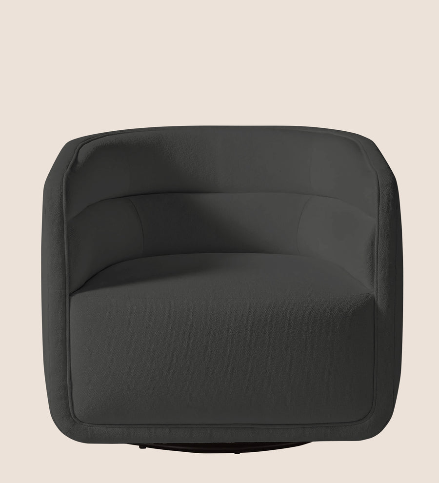 Ria Fabric Swivel Chair In Stone Grey Colour - Febonic Living
