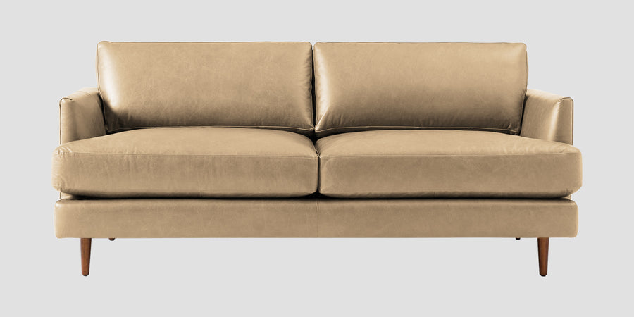 Sterio Leatherette 2 Seater Sofa In Corn Beige Colour - Febonic Living