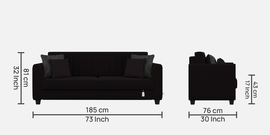 Cosmic Fabric 3 Seater Sofa In Cara Brown Colour - Febonic Living
