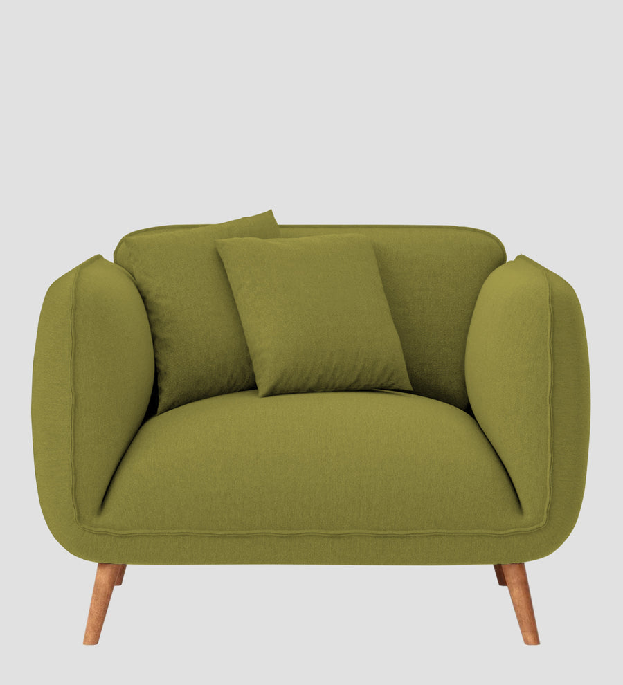 Zia Fabric 1 Seater Sofa In Kelly Green Colour - Febonic Living