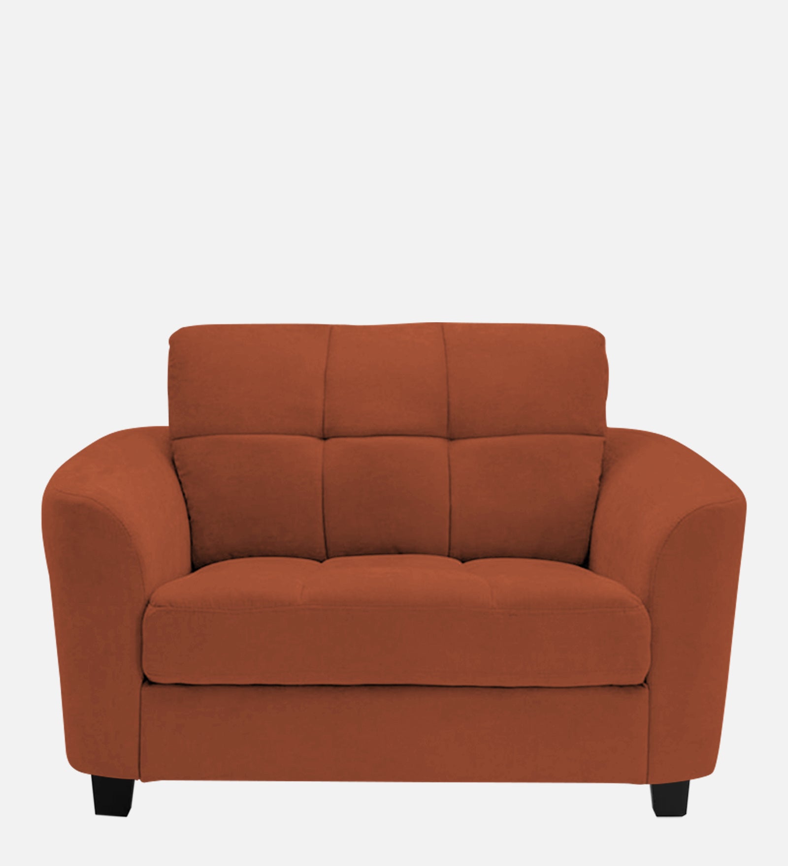 Mulan Fabric 1 Seater Sofa in Royal Orange Colour