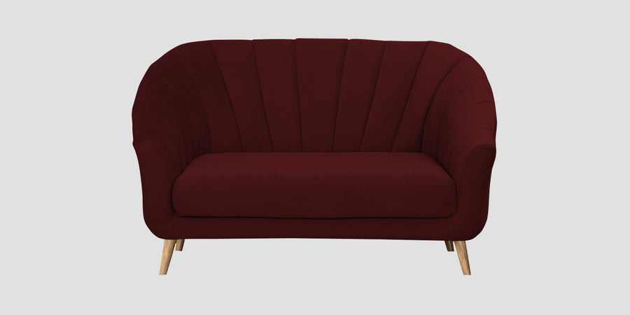 Kaylee Velvet 2 Seater Sofa In Blood Maroon Colour - Febonic Living