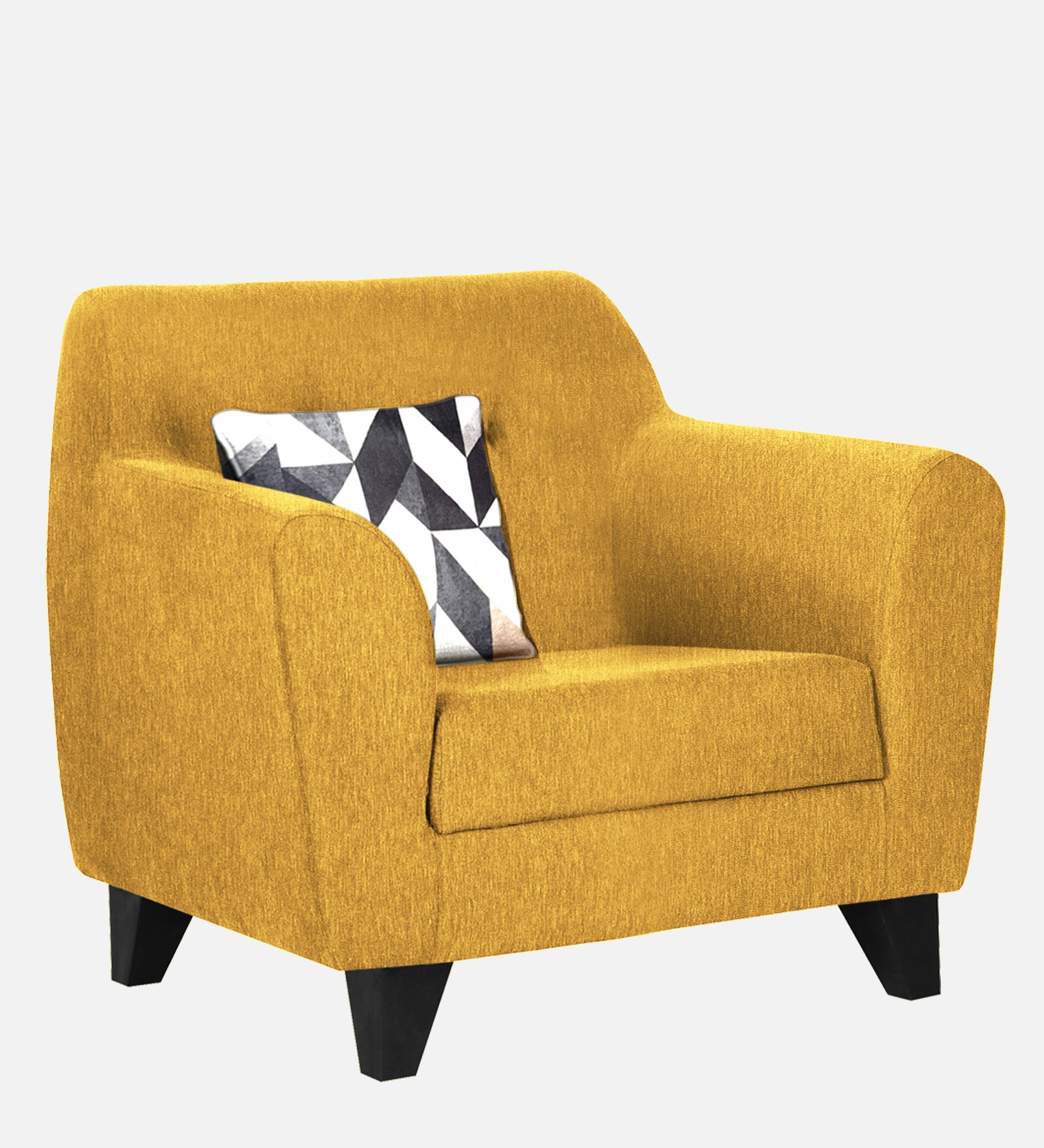 Melaan Fabric 1 Seater Sofa In Bold Yellow Colour