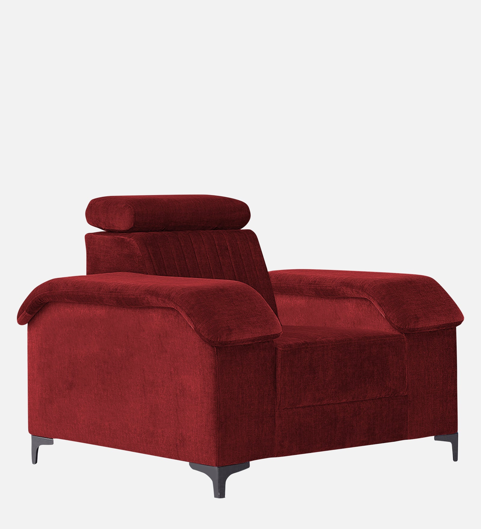 Draco Fabric 1 Seater Sofa in Corel Red Colour