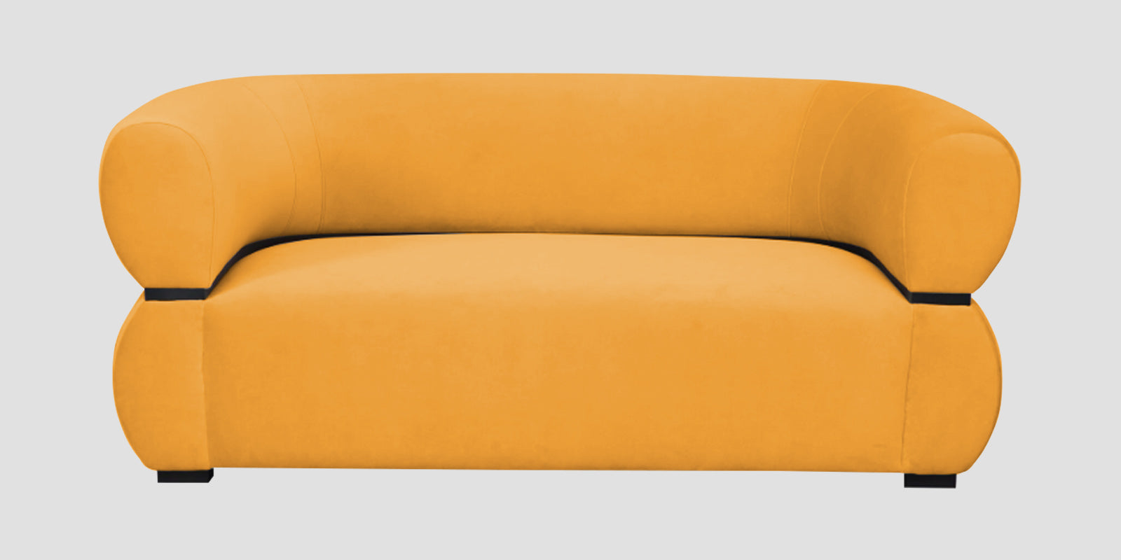 Kula Velvet 2 Seater Sofa In Safforn Yellow Colour