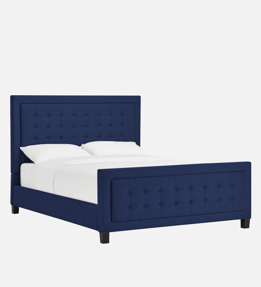 Kaster Fabric Upholstered Queen Size Bed In Royal Blue Colour - Febonic Living
