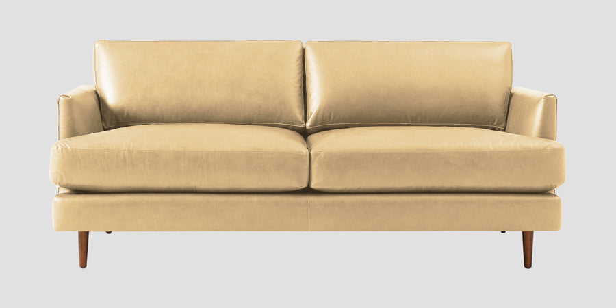 Sterio Leatherette 2 Seater Sofa In Peach Beige Colour - Febonic Living