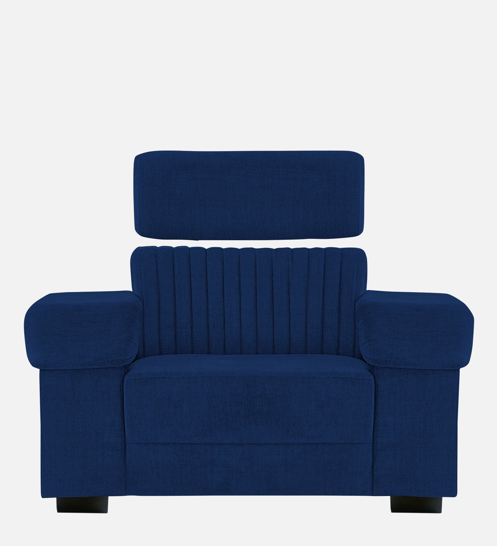 Draco Fabric 1 Seater Sofa In Royal Blue Colour