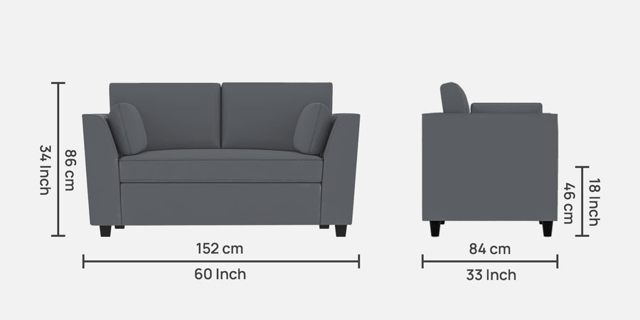 Bristo Velvet 2 Seater Sofa In Pubble Grey Colour With Storage - Febonic Living