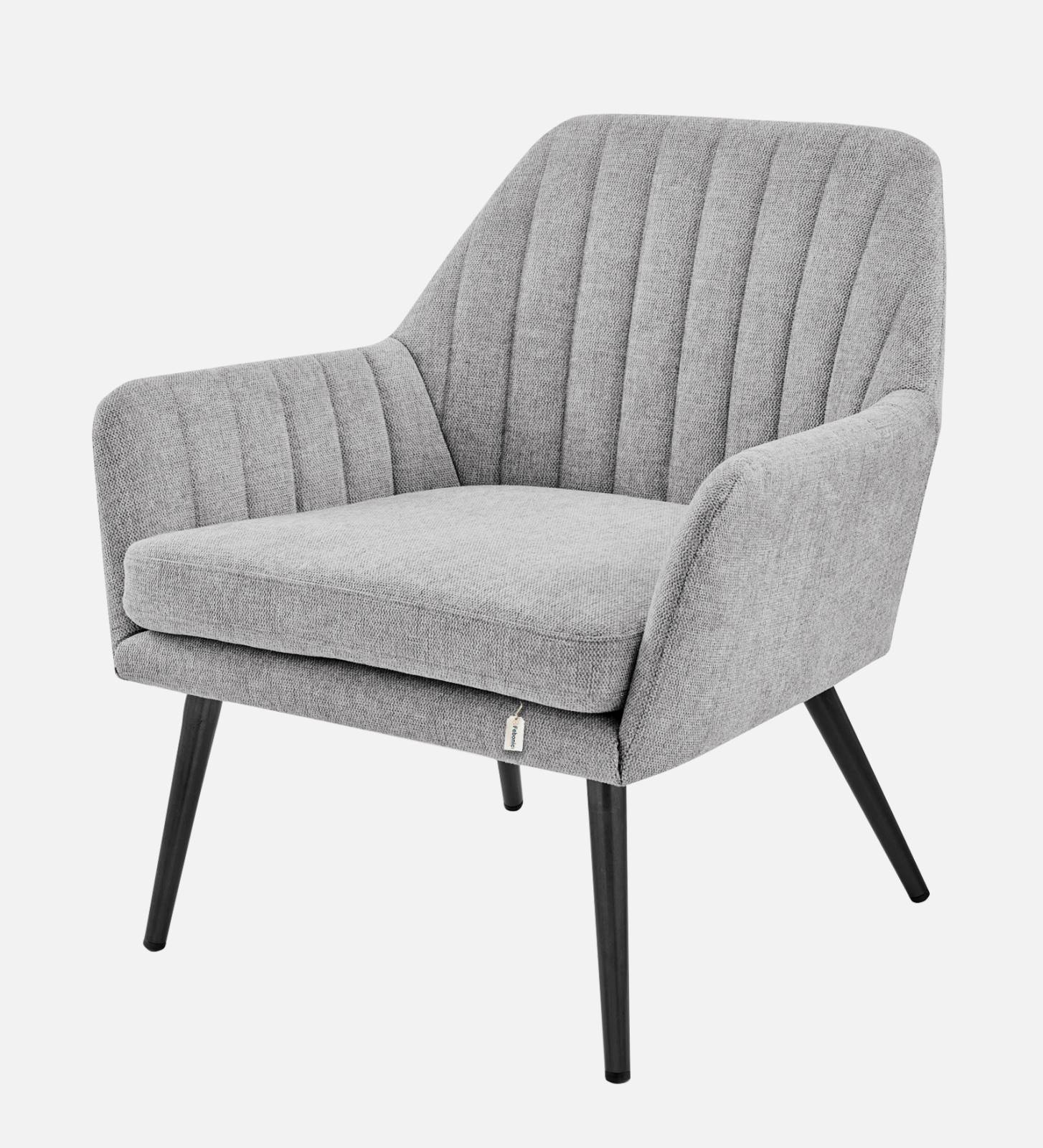 Bella Fabric Arm Chair In Lit Grey Colour