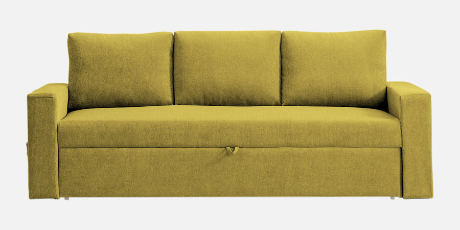Kara Fabric 3 Seater Pull Out Sofa Cum Bed In Parrot Green Colour - Febonic Living