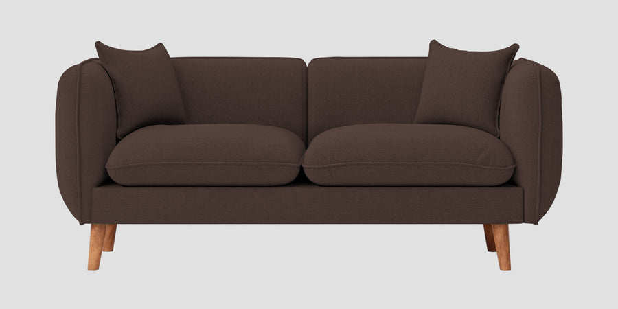 Reva Fabric 2 Seater Sofa In Caramel Brown Colour - Febonic Living