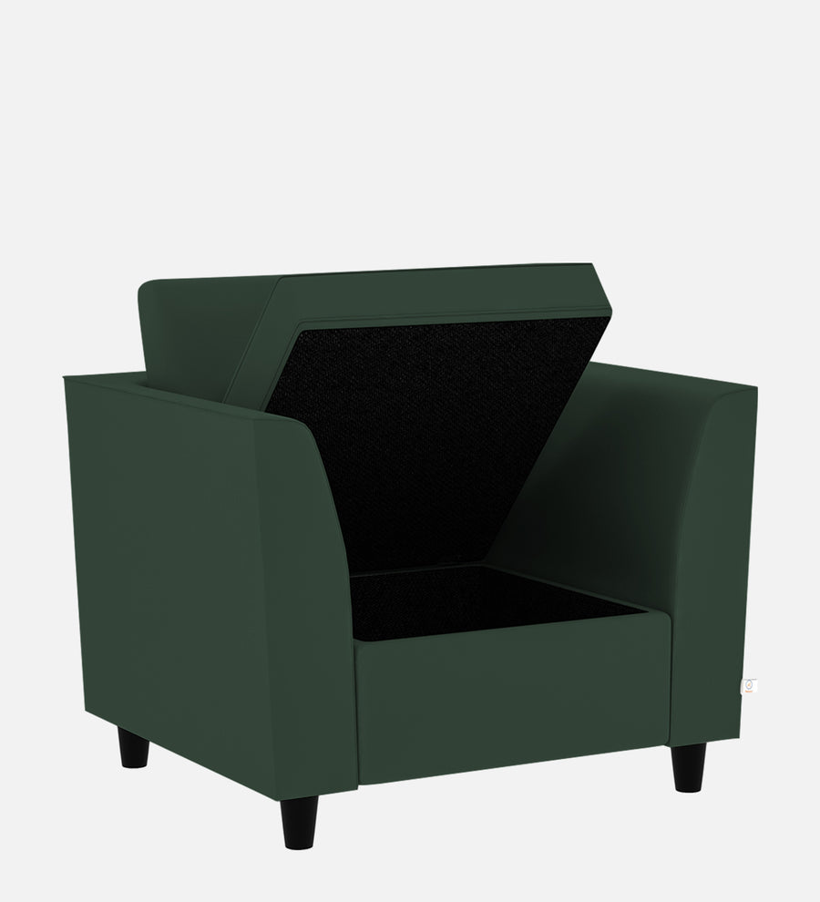 Bristo Velvet 1 Seater Sofa In Amazon Green Colour With Storage - Febonic Living