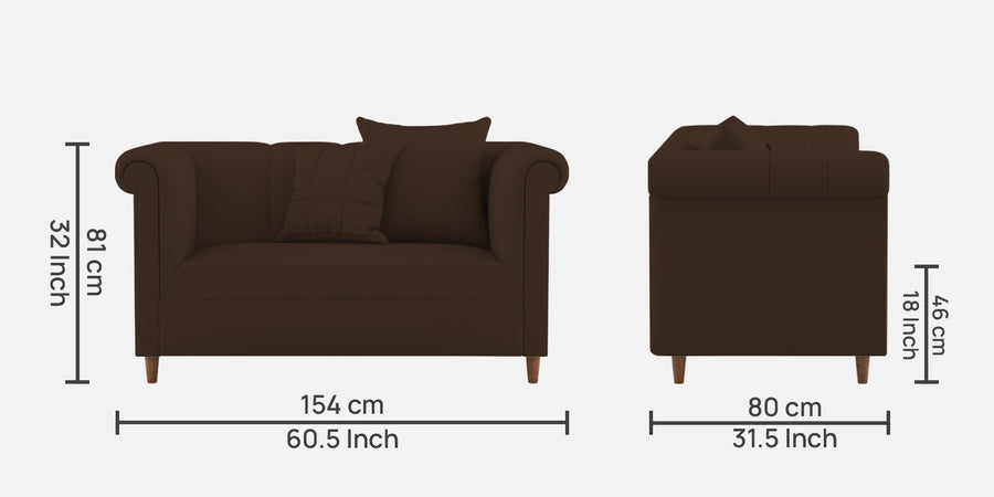 Rubi Velvet 2 Seater Sofa In Chocolate Brown Colour - Febonic Living
