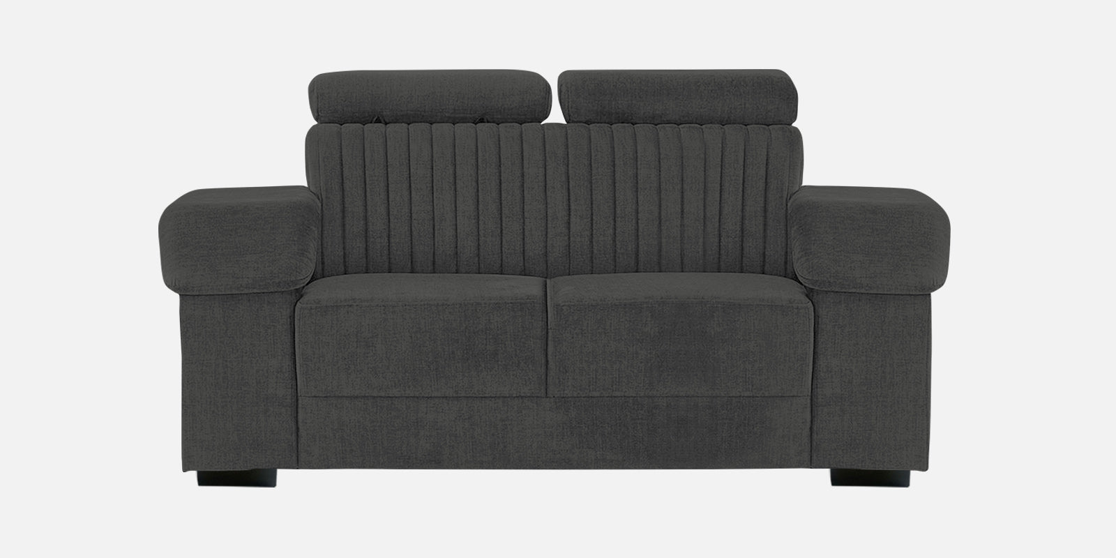 Draco Fabric 2 Seater Sofa In Charcoal Grey Colour