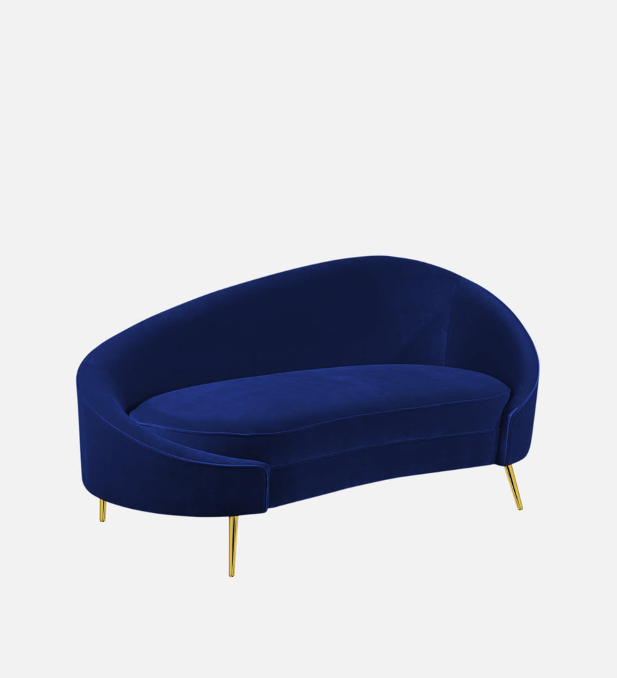 Cely Velvet Lhs Chaise Lounger In Imperial Blue Colour - Febonic Living