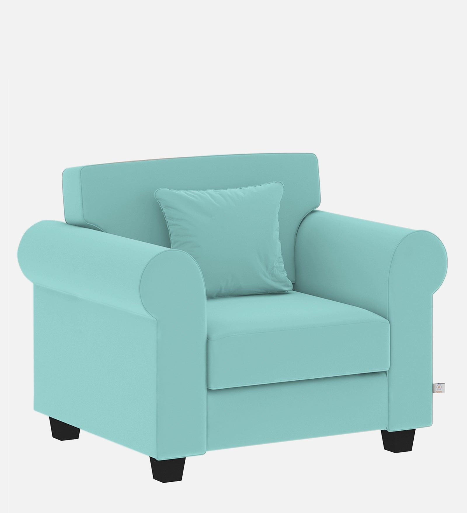 Numonk Velvet 1 Seater Sofa in Barmunda Aqua Colour