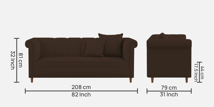 Rubi Velvet 3 Seater Sofa In Chocolate Brown Colour - Febonic Living