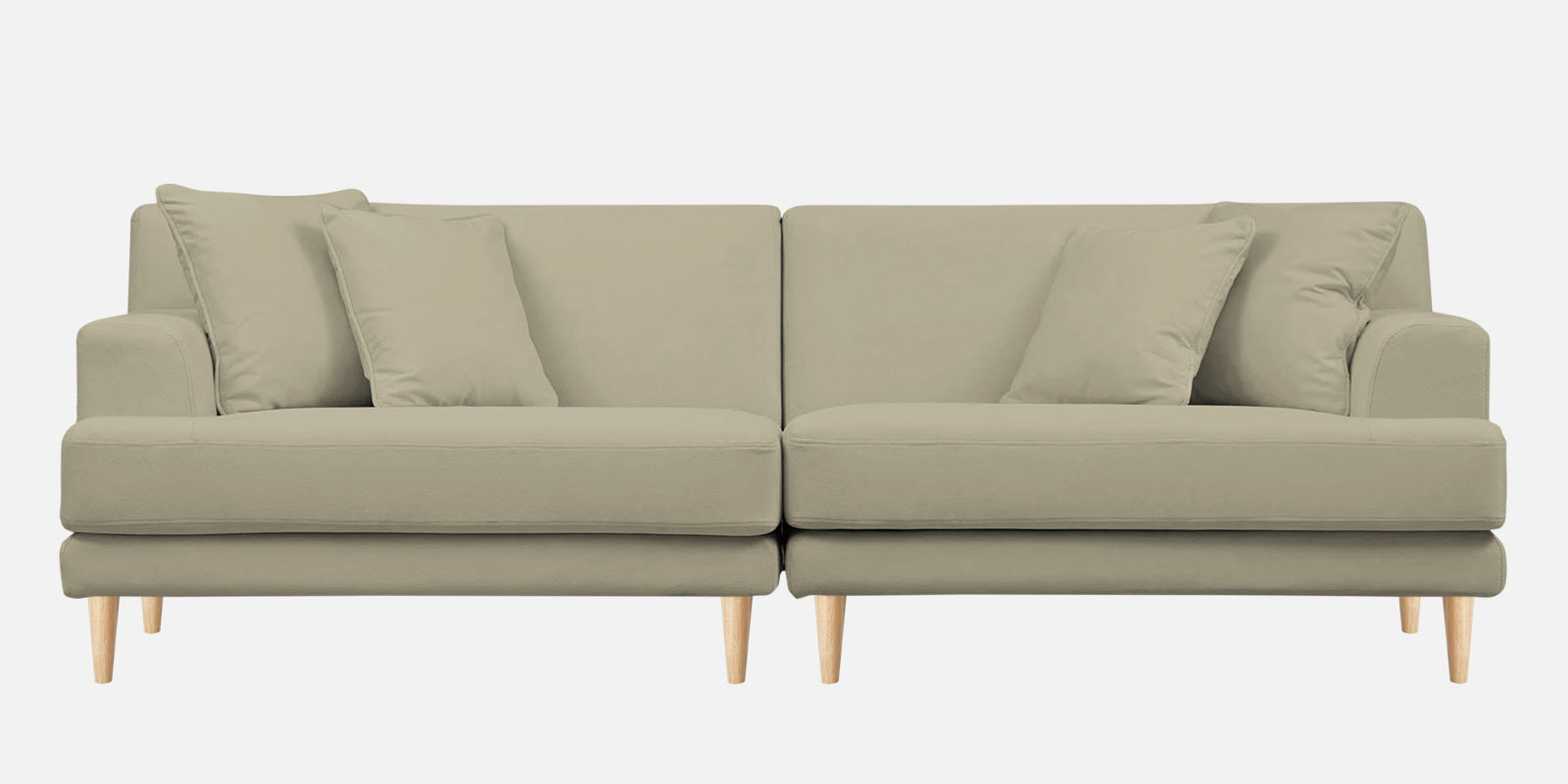 Woody Fabric 4 Seater Sofa in Carnival Beige Colour