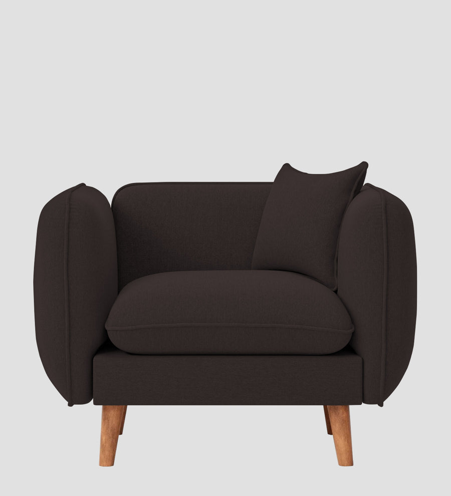 Reva Fabric 1 Seater Sofa In Pebble Brown Colour - Febonic Living