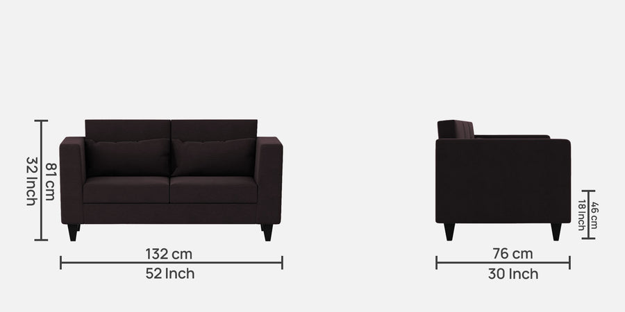 Nipul Fabric 2 Seater Sofa In Cara Brown Colour - Febonic Living