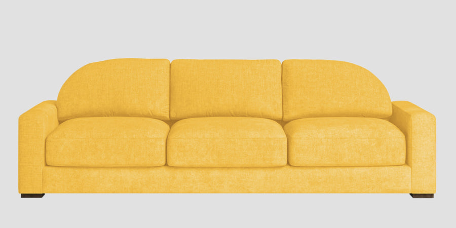 Dara Fabric 3 Seater Sofa In Bold Yellow Colour - Febonic Living