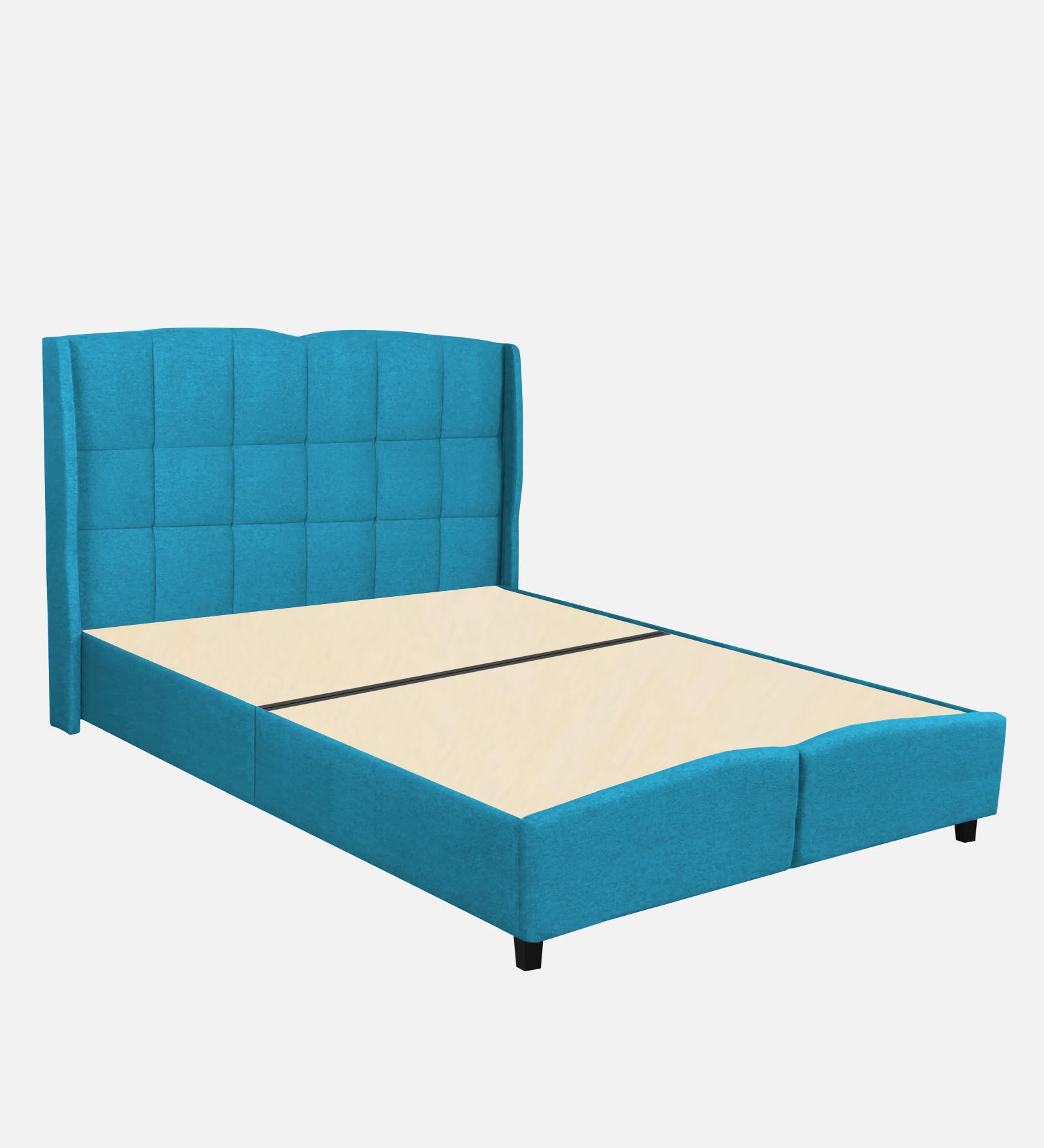 Jovi Velvet Queen Size Bed In Aqua Blue Colour