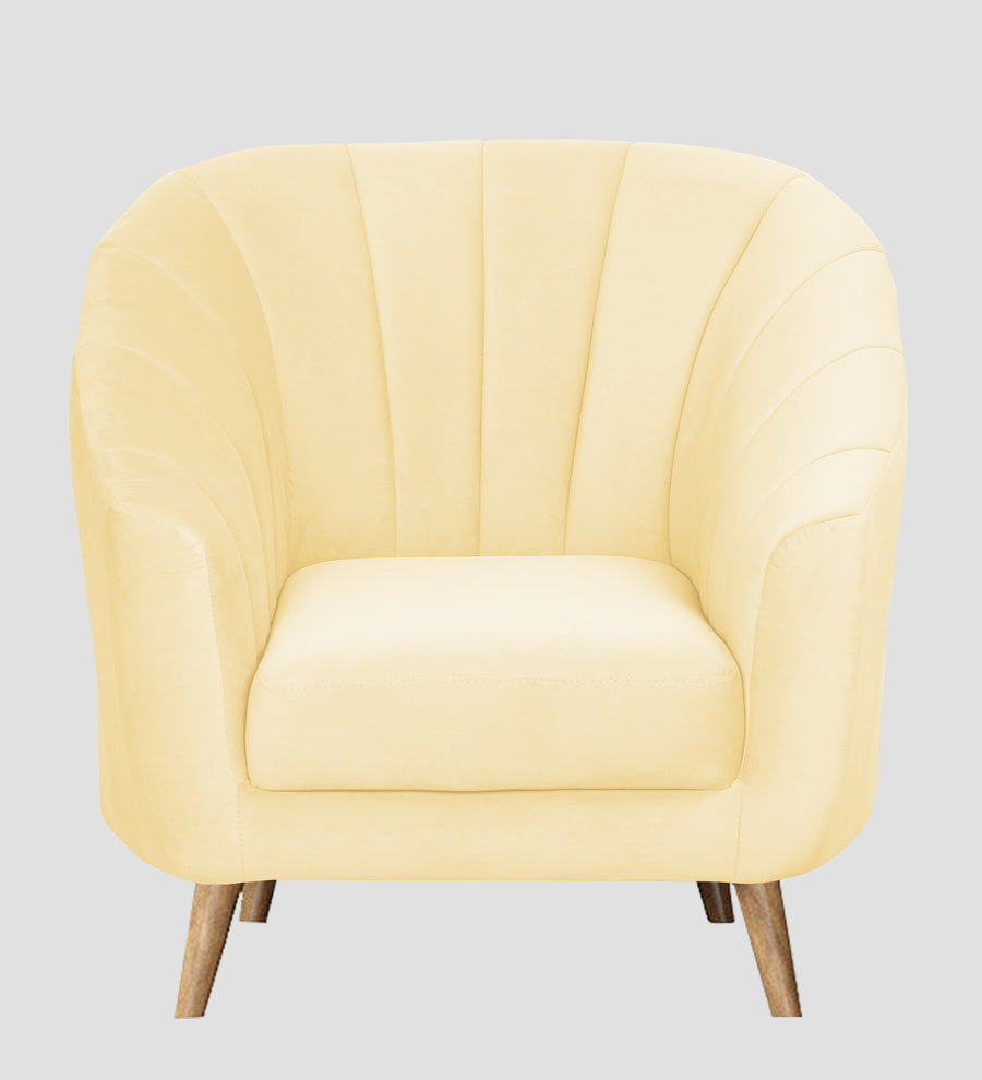 Kaylee Velvet 1 Seater Sofa In Sandy Beige Colour - Febonic Living