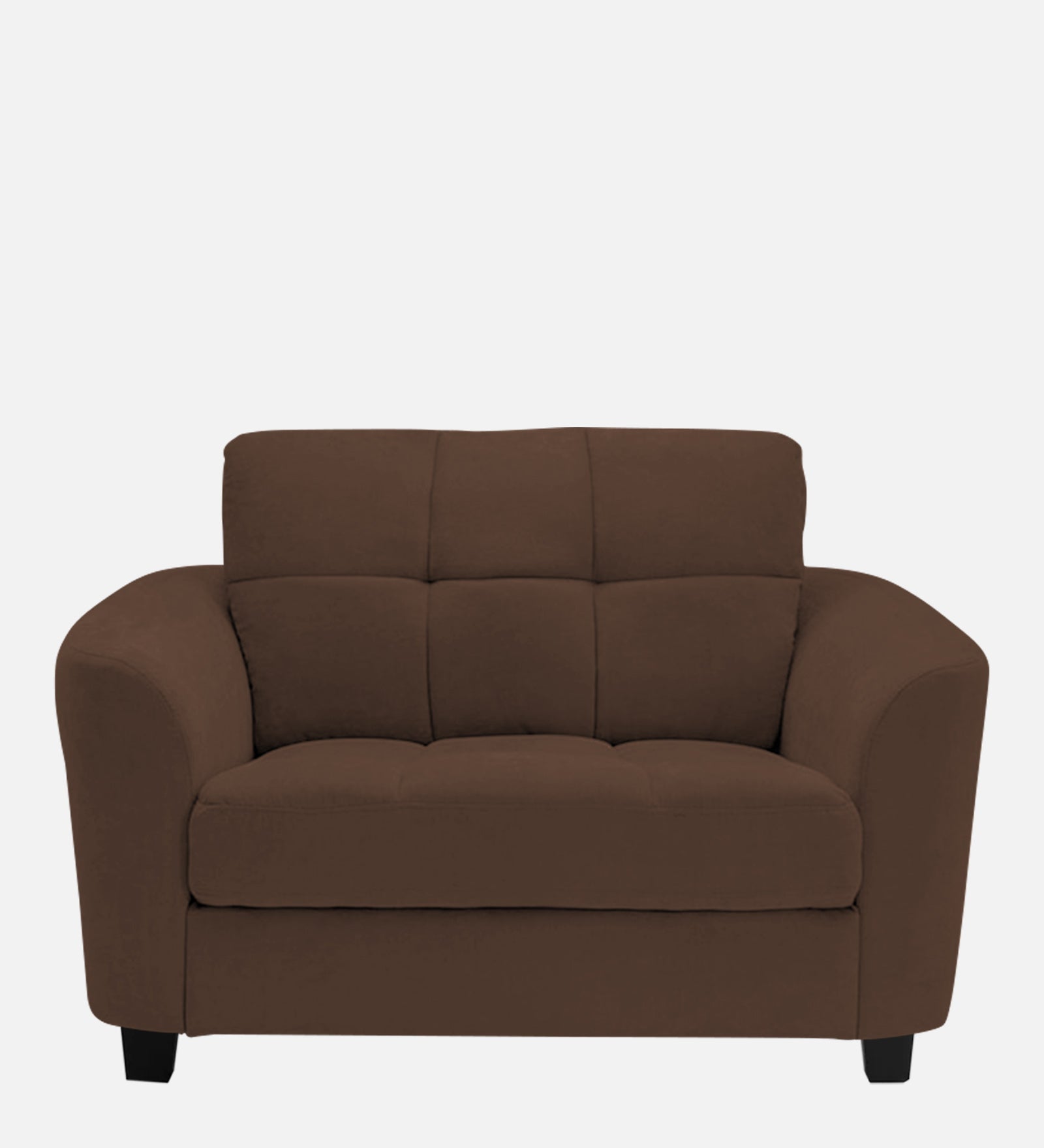 Mulan Fabric 1 Seater Sofa in Ash Brown Colour