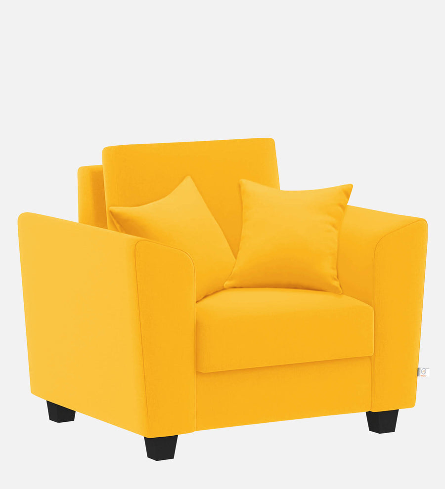 Daku Fabric 1 Seater Sofa In Bold Yellow Colour - Febonic Living