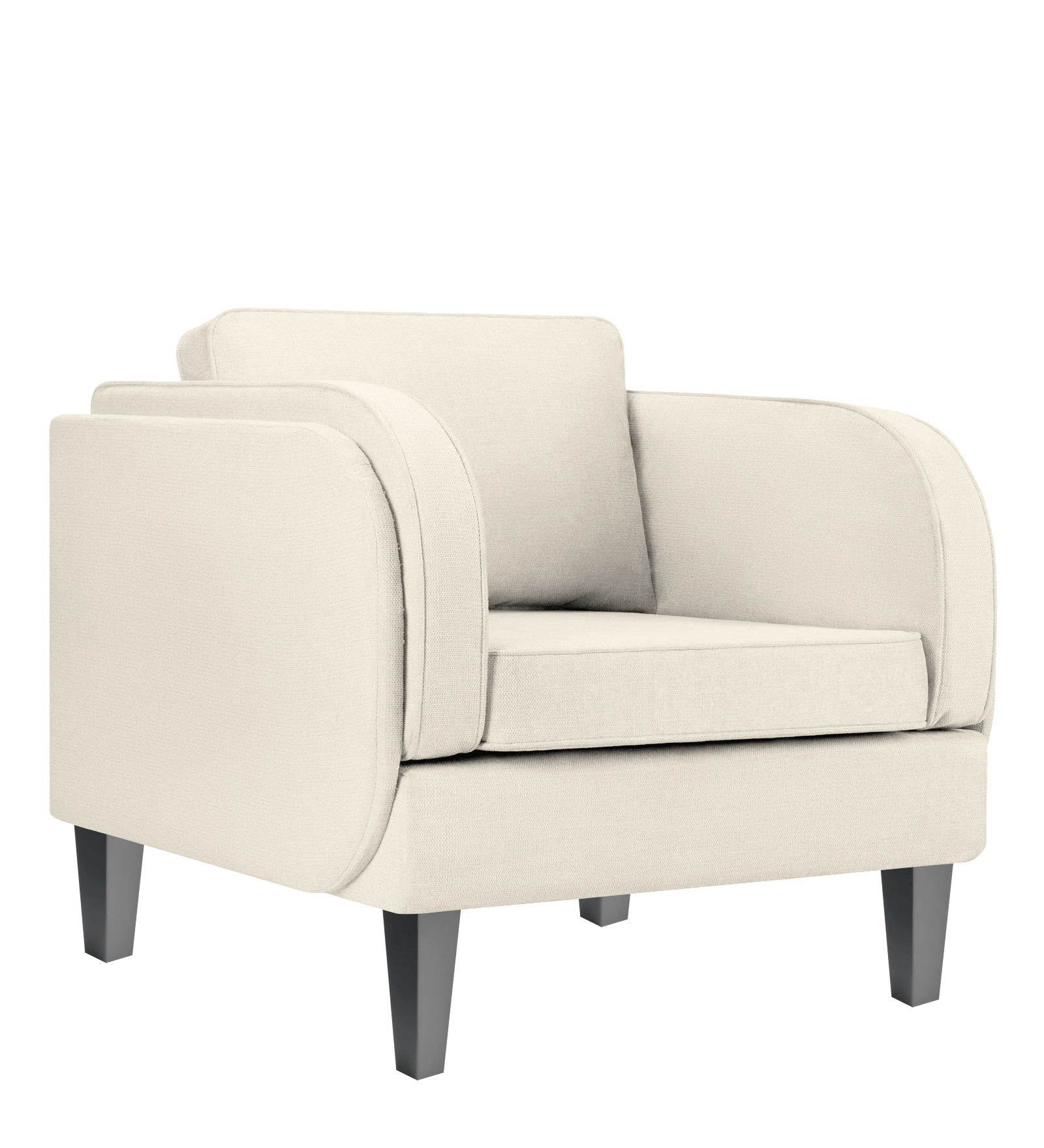 Siddy Fabric 1 Seater Sofa in Ivory Cream Colour