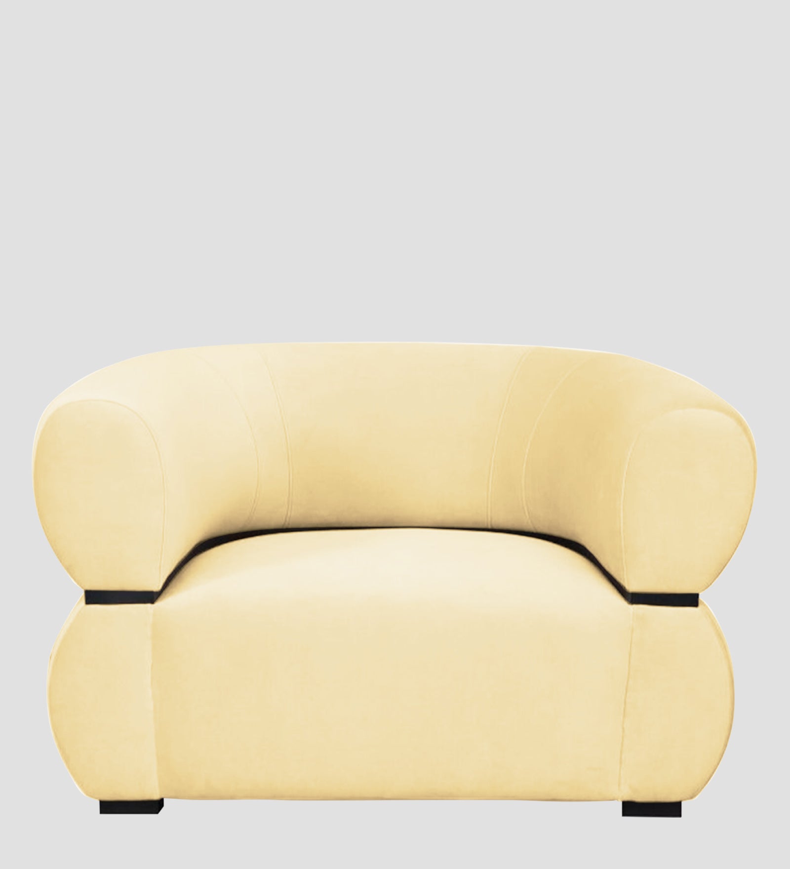 Kula Velvet 1 Seater Sofa In Sandy Beige Colour