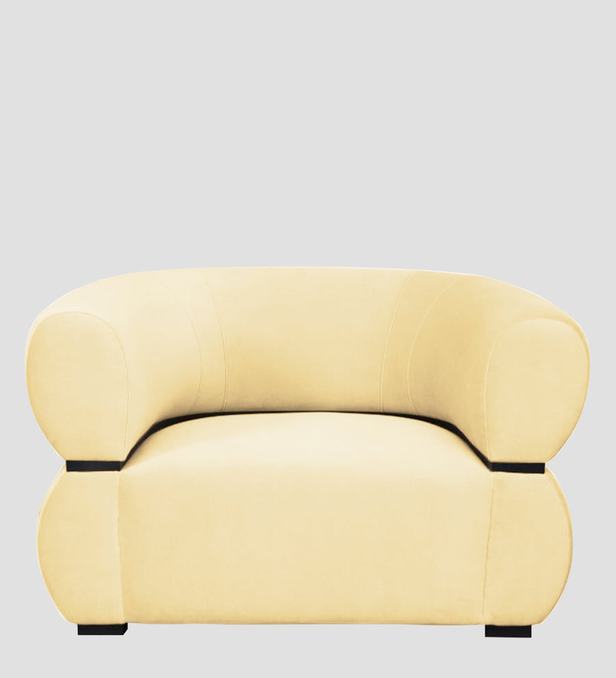 Kula Velvet 1 Seater Sofa In Sandy Beige Colour - Febonic Living