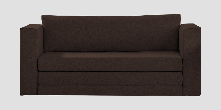 Kenia Fabric 3 Seater Foldable Sofa Cum Bed In Coffee Brown Colour - Febonic Living