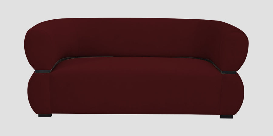 Kula Velvet 2 Seater Sofa In Blood Maroon Colour - Febonic Living
