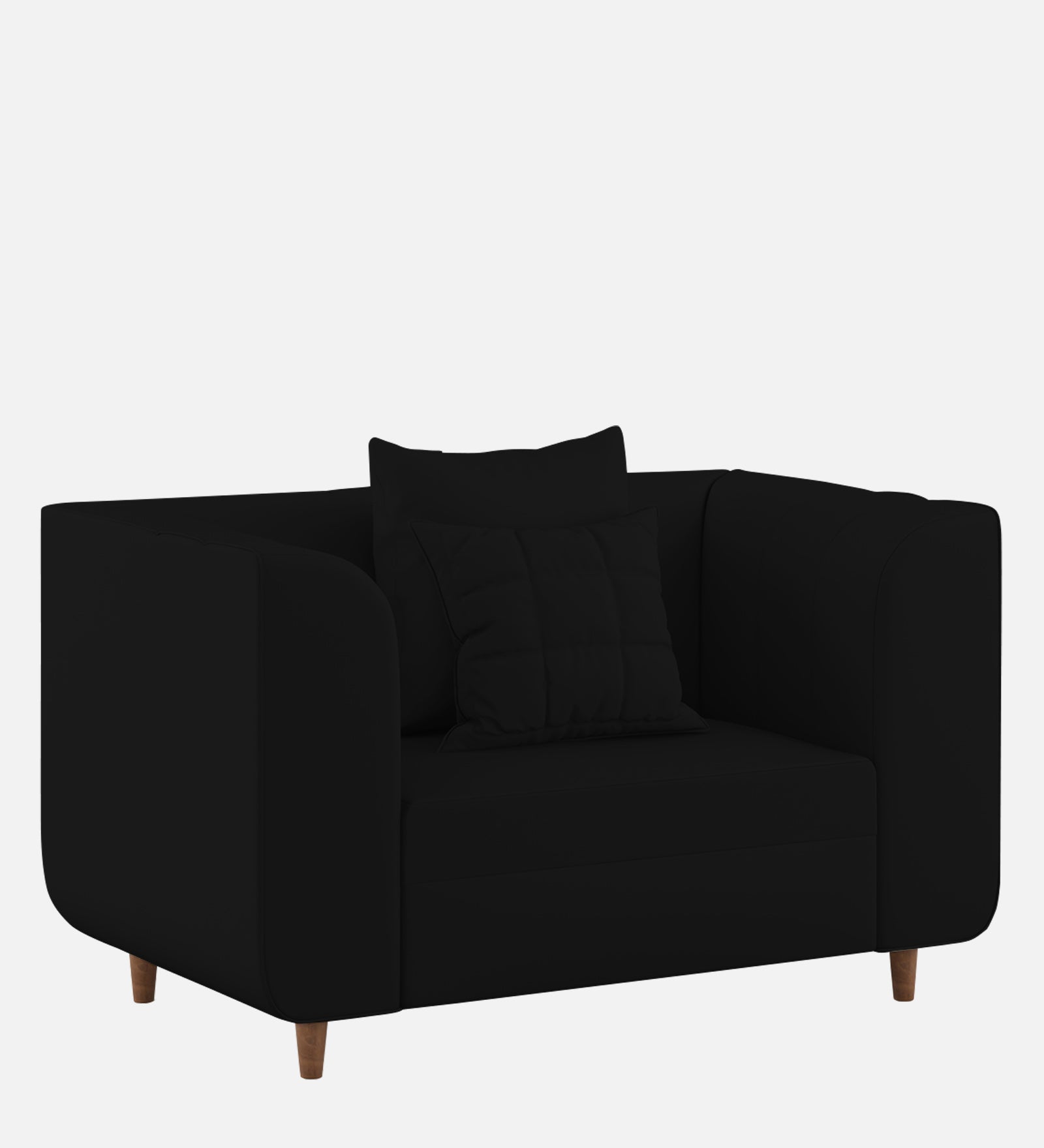 Sumo Velvet 1 Seater Sofa in Adam Black Colour