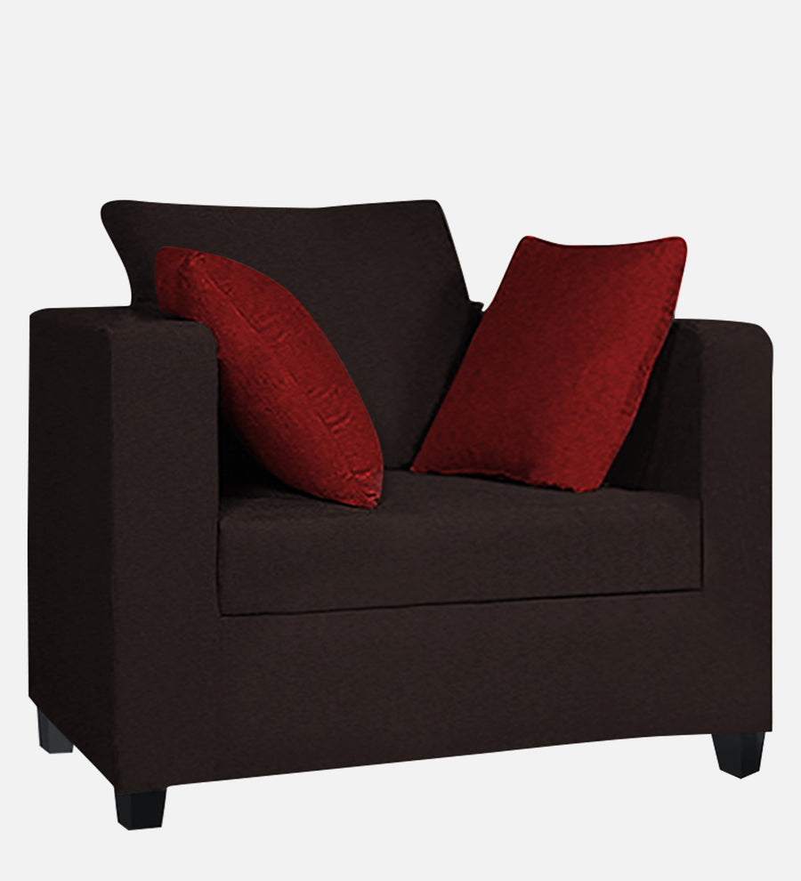Nuska Fabric 1 Seater Sofa In Dark Brown Colour - Febonic Living