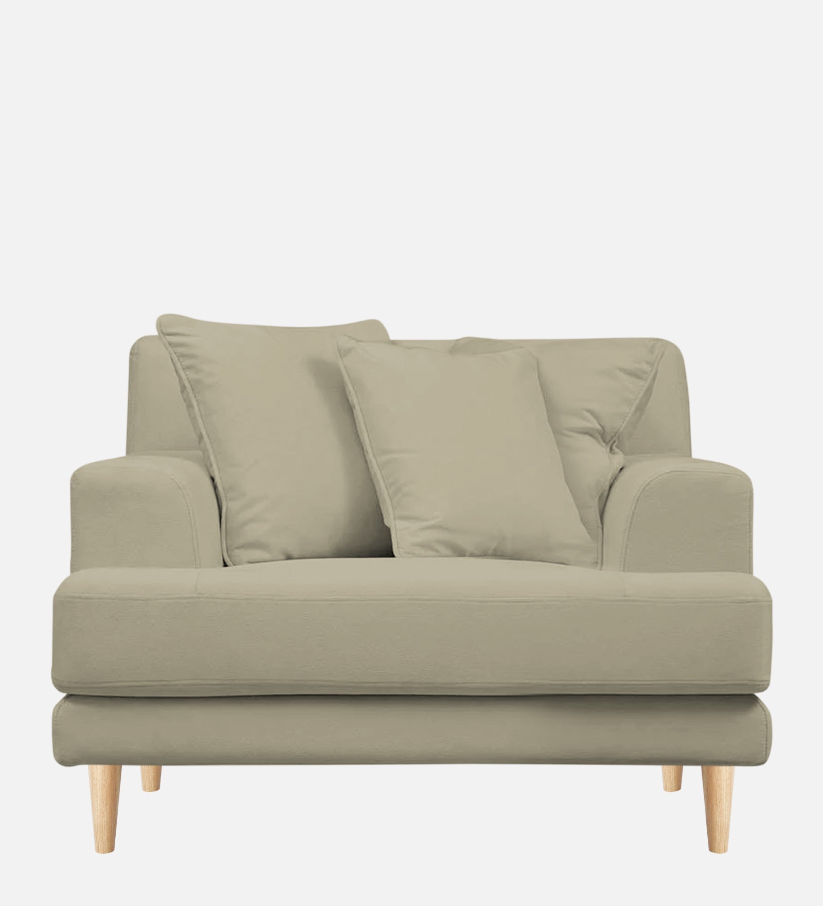 Woody Fabric 1 Seater Sofa in Carnival Beige Colour