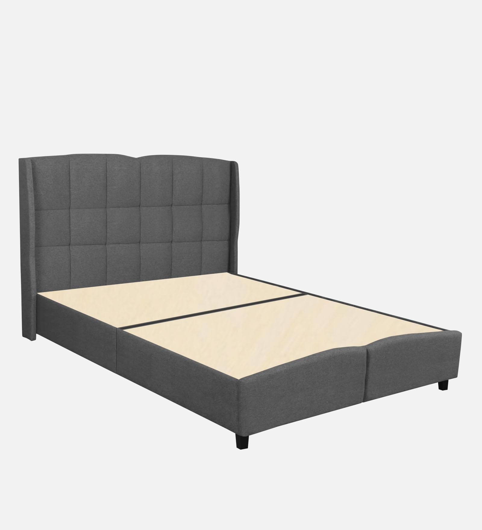 Jovi Velvet Single Size Bed In Davy Grey In Colour