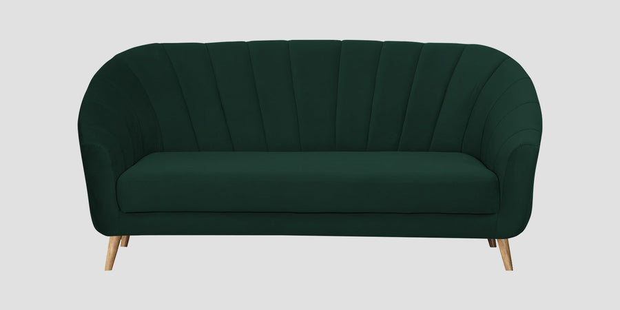 Kaylee Velvet 3 Seater Sofa In Forest Green Colour - Febonic Living