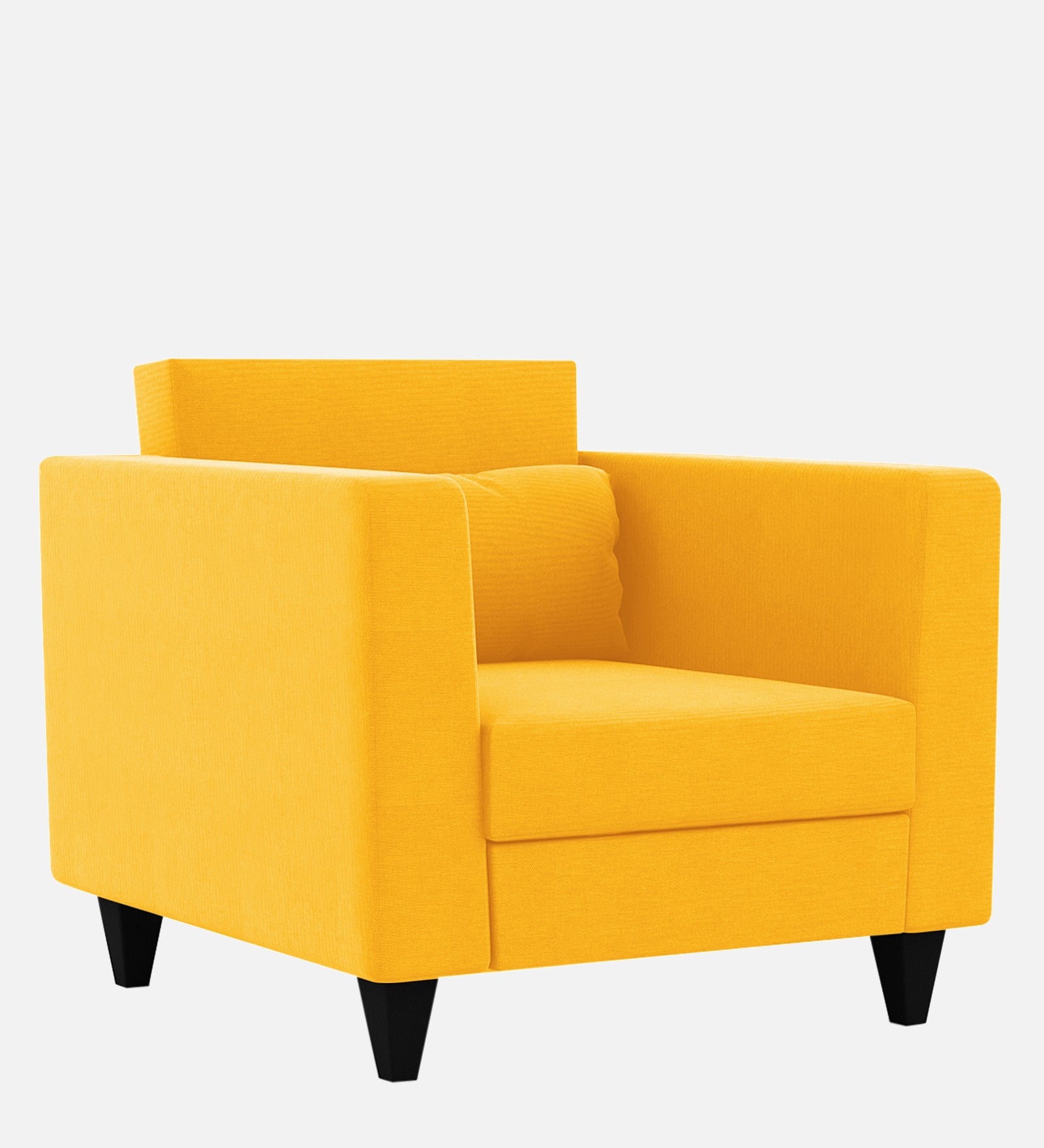 Nipul Fabric 1 Seater Sofa in Bold Yellow Colour