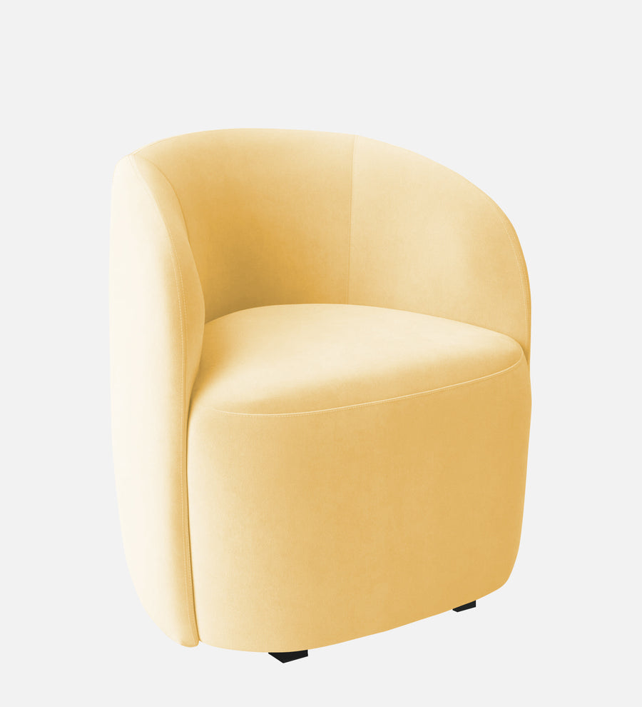 Lucky Velvet Lounge Chair In Sandy Beige Colour - Febonic Living