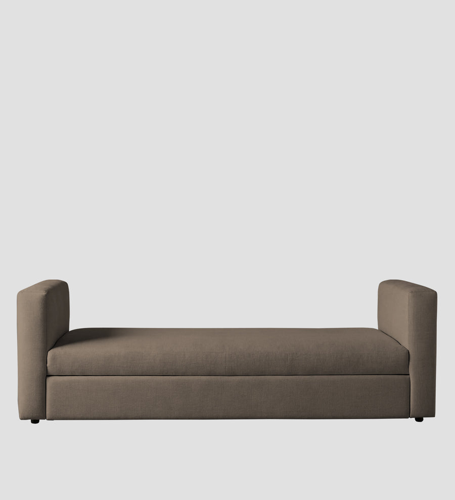 Tosy Fabric 3 Seater Pull Out Sofa Cum Bed In Hazel Beige Colour - Febonic Living
