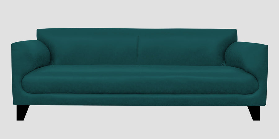 Convi Leatherette 3 Seater Sofa In Peakcock Blue Colour - Febonic Living